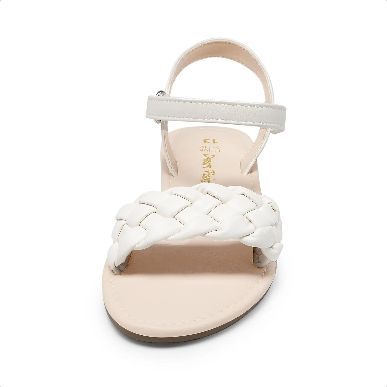 DREAM PAIRS Girls Sandals Classic Open Toe Braided Flat Sandals Summer Dress Shoes