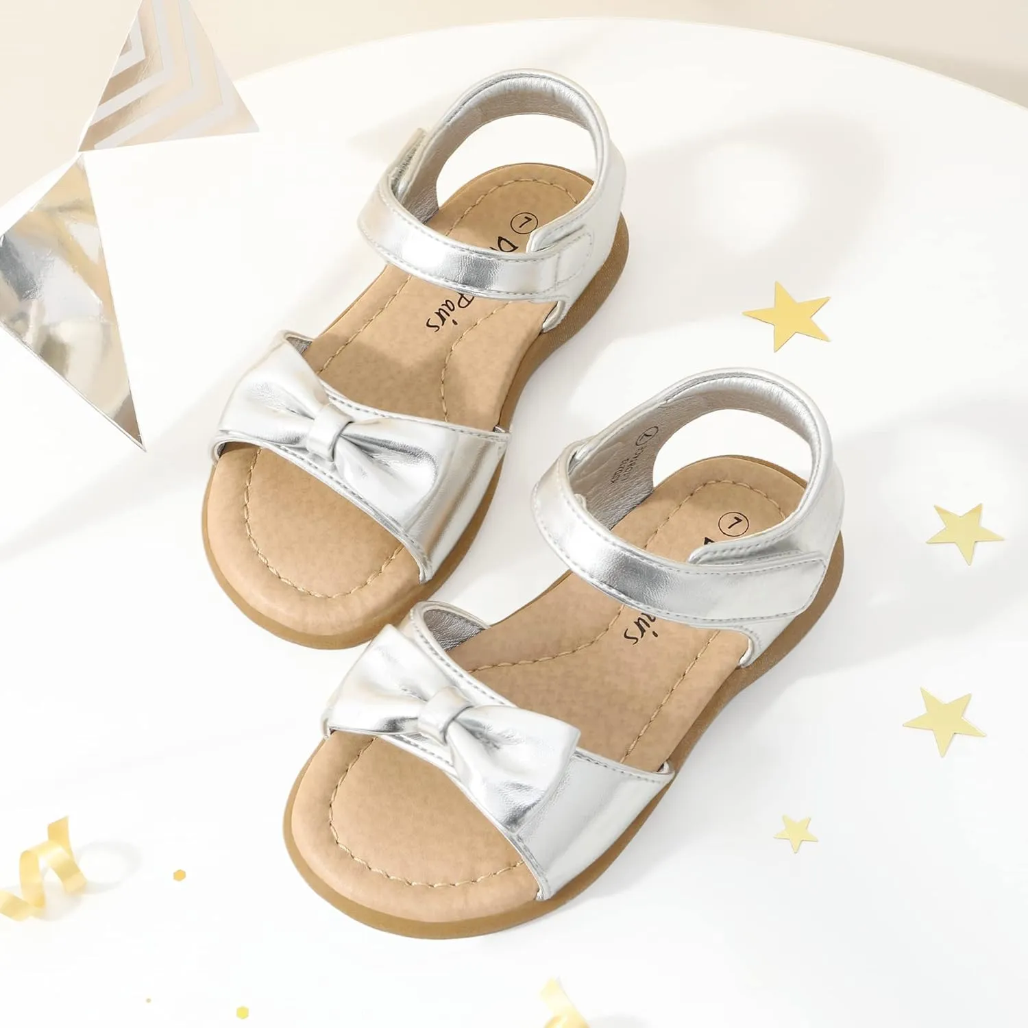 DREAM PAIRS Girls Sandals Fashion Bow Summer Shoes for Toddler/Little Kid