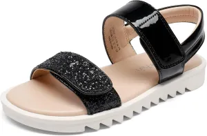 DREAM PAIRS Girls Sandals Glitter Two Strapped Casual Open Toe Sandals Little Kid/Big Kid