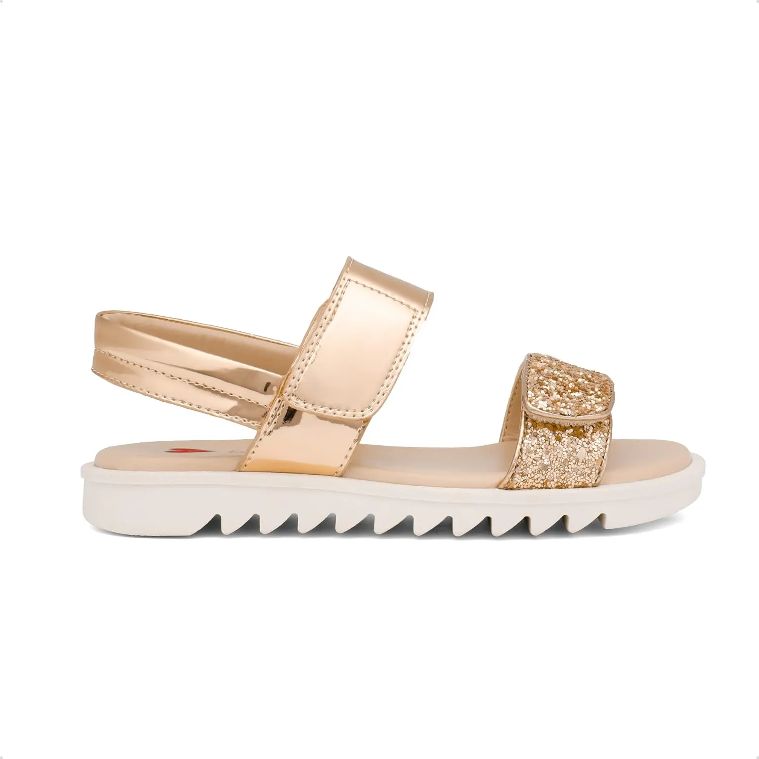 DREAM PAIRS Girls Sandals Glitter Two Strapped Casual Open Toe Sandals Little Kid/Big Kid