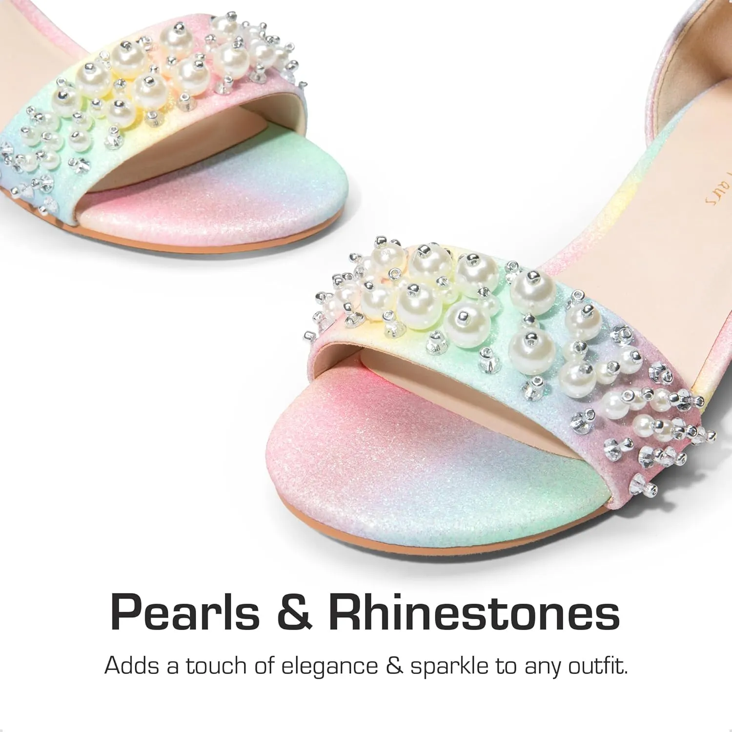 DREAM PAIRS Girls Sandals Low Heel Pump Ankle Strap Pearl Dress Flower Wedding Party Shoes for Little Kid/Big Kid