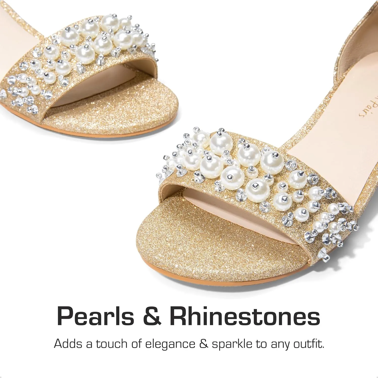 DREAM PAIRS Girls Sandals Low Heel Pump Ankle Strap Pearl Dress Flower Wedding Party Shoes for Little Kid/Big Kid