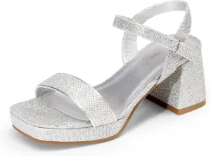 DREAM PAIRS Girls Sandals Open Toe Low Block Chunky Heels Sandals Party Dress Pumps Shoes for Little Big Kid