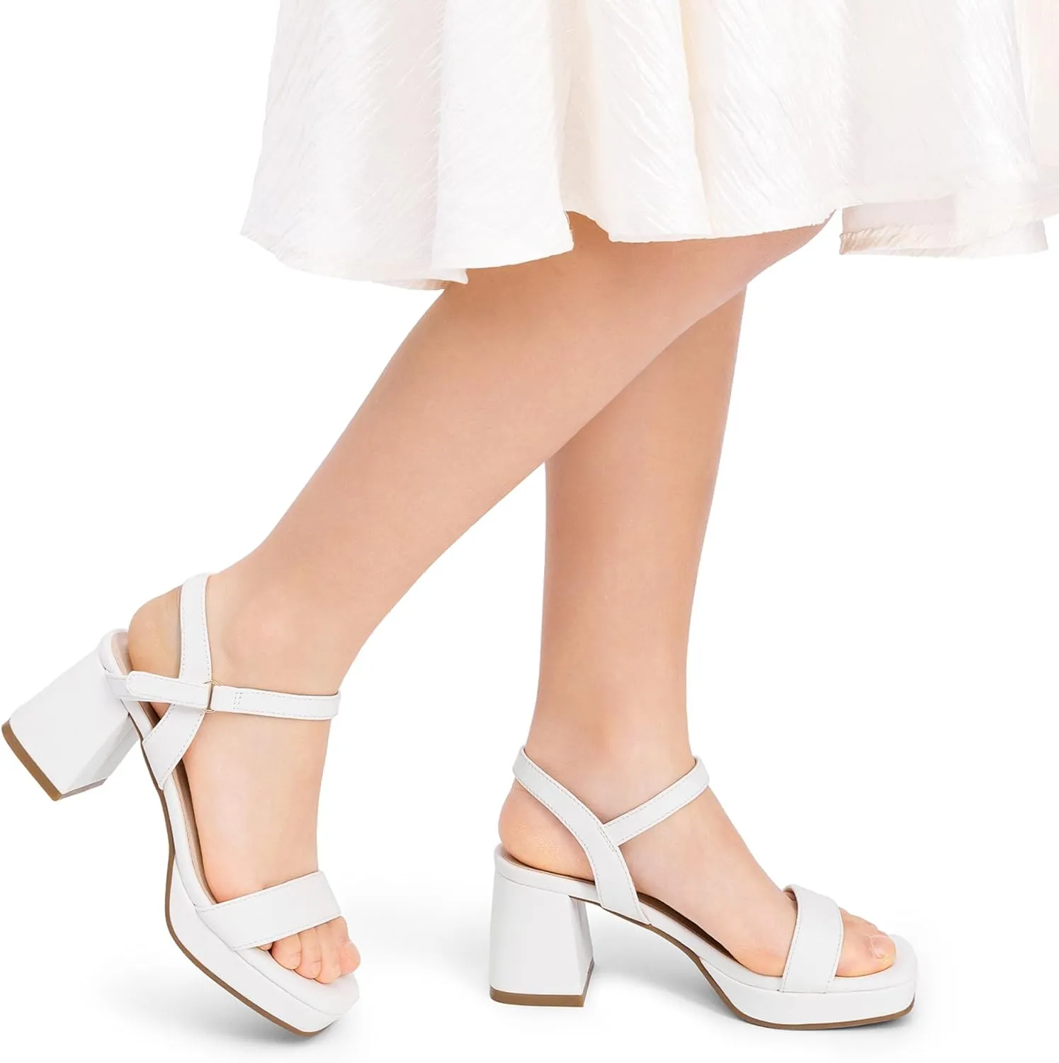 DREAM PAIRS Girls Sandals Open Toe Low Block Chunky Heels Sandals Party Dress Pumps Shoes for Little Big Kid