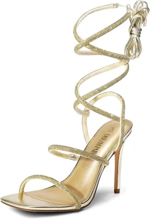 DREAM PAIRS High Heels Stilettos for Women - Strappy Gladiator Sexy Square Toe Open Toe Dressy Pumps Sandals
