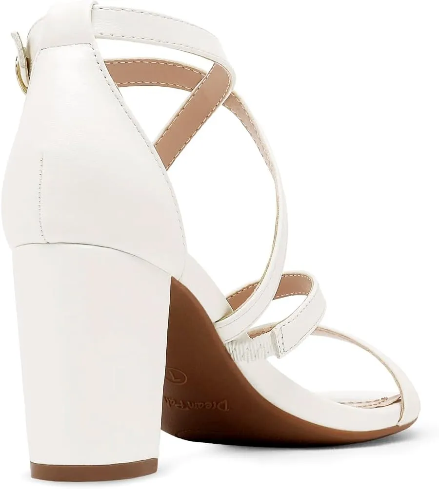 DREAM PAIRS Women’s Ankle Strap Dress Pump Low Chunky Heel Sandals