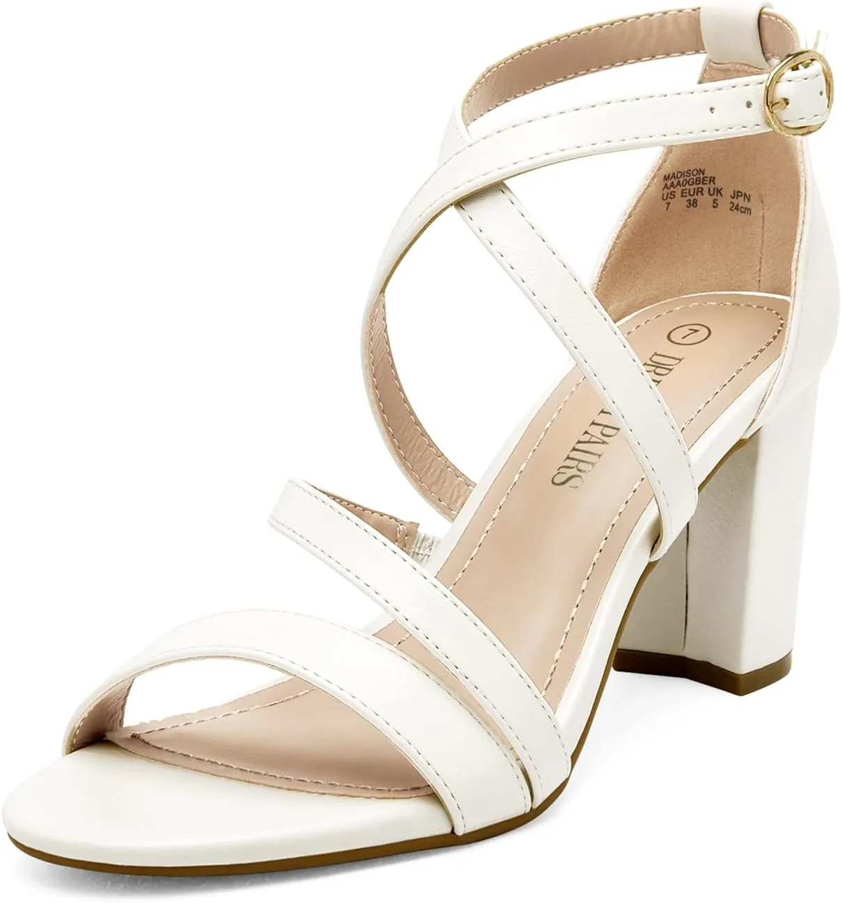 DREAM PAIRS Women’s Ankle Strap Dress Pump Low Chunky Heel Sandals