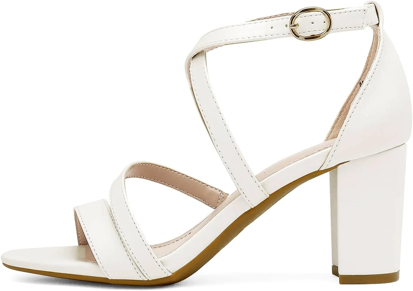 DREAM PAIRS Women’s Ankle Strap Dress Pump Low Chunky Heel Sandals