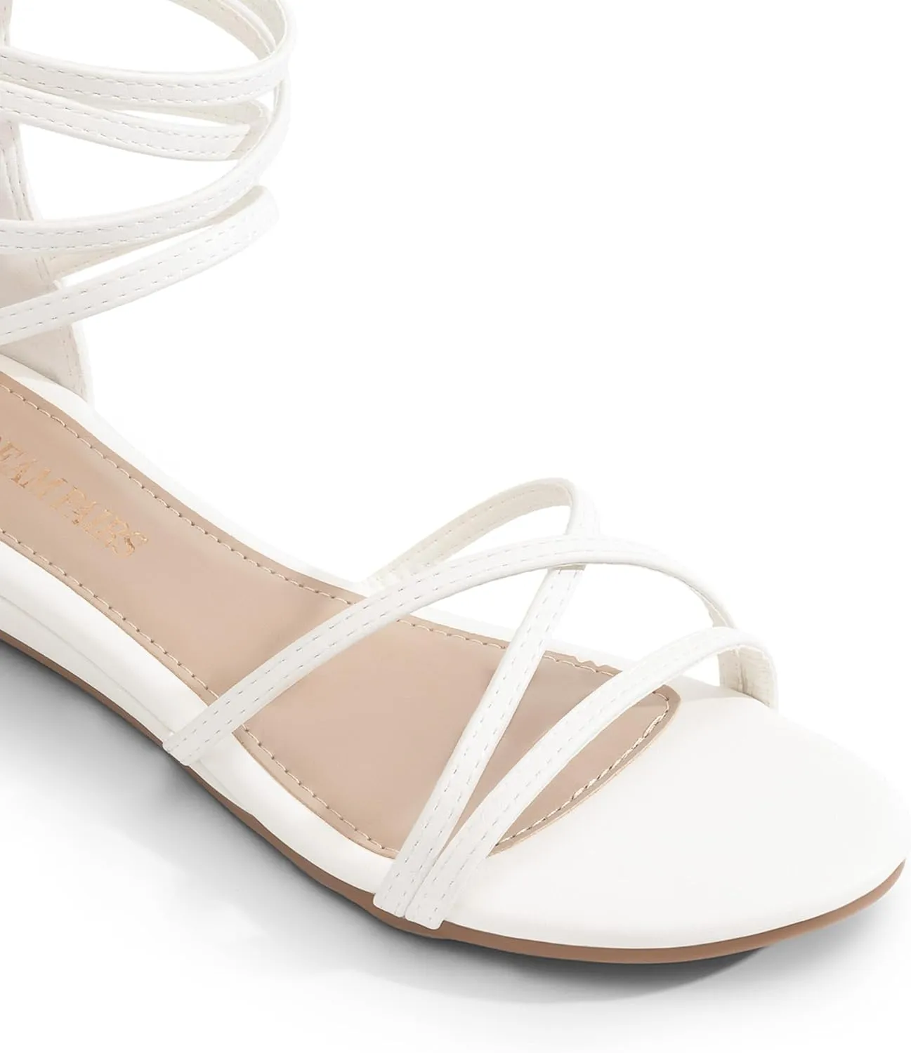 DREAM PAIRS Women's Ankle Strap Flat Sandals Summer Dressy Strappy Gladiator Rhinestones Sandals