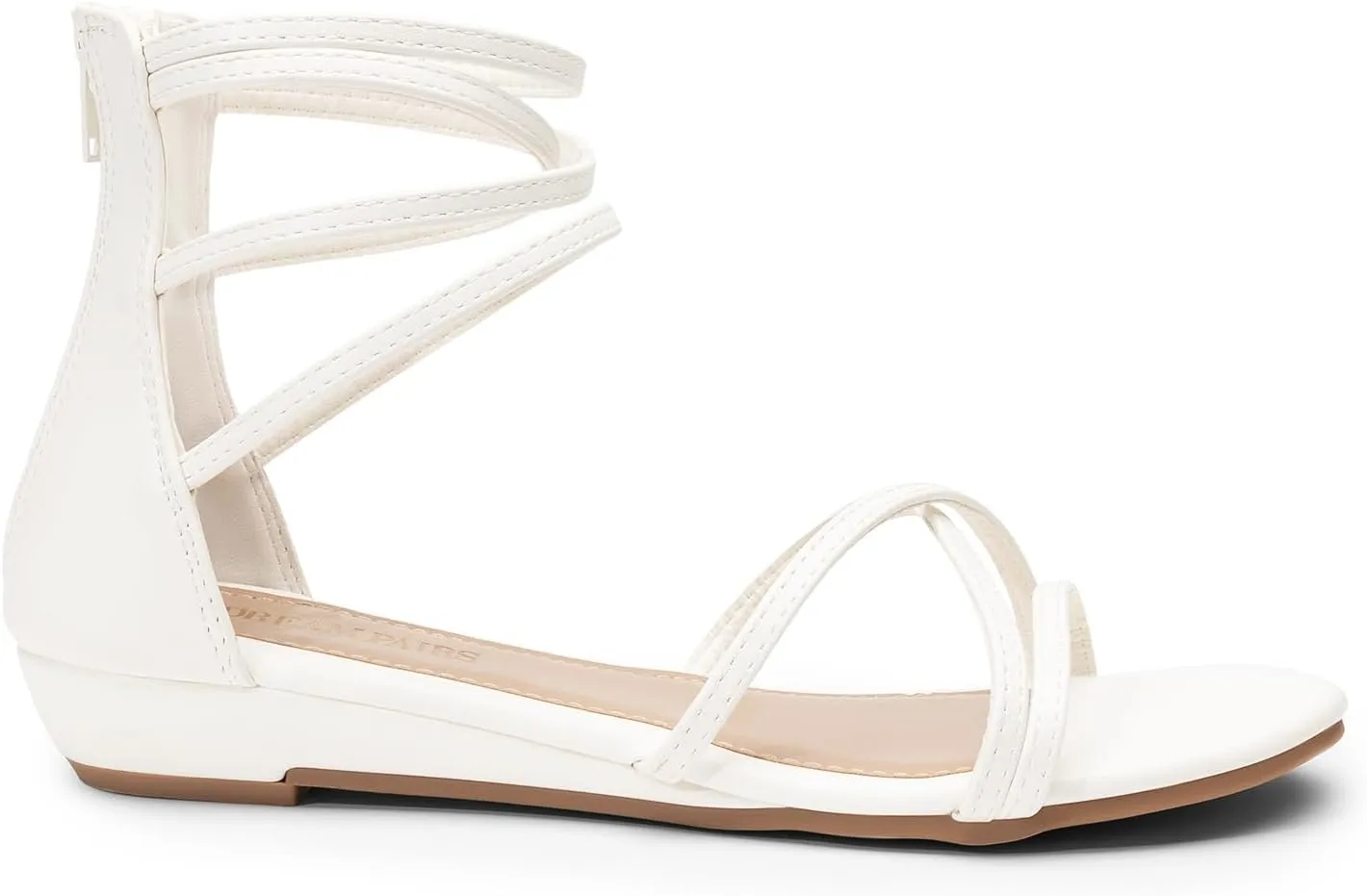 DREAM PAIRS Women's Ankle Strap Flat Sandals Summer Dressy Strappy Gladiator Rhinestones Sandals