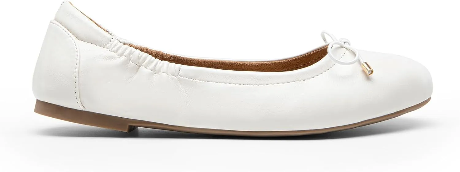 DREAM PAIRS Women's Ballet Flats, Foldable Round Toe Dress Shoes, Comfortable Slip On Work Flat Shoes with Bowknot