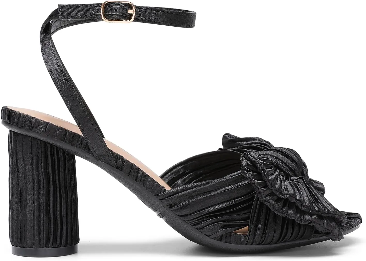 DREAM PAIRS Women's Bow Knot Heeled Sandals Low Chunky Heels Open Toe Ankle Strap Slingback Dress Shoes for Wedding Bridal Party