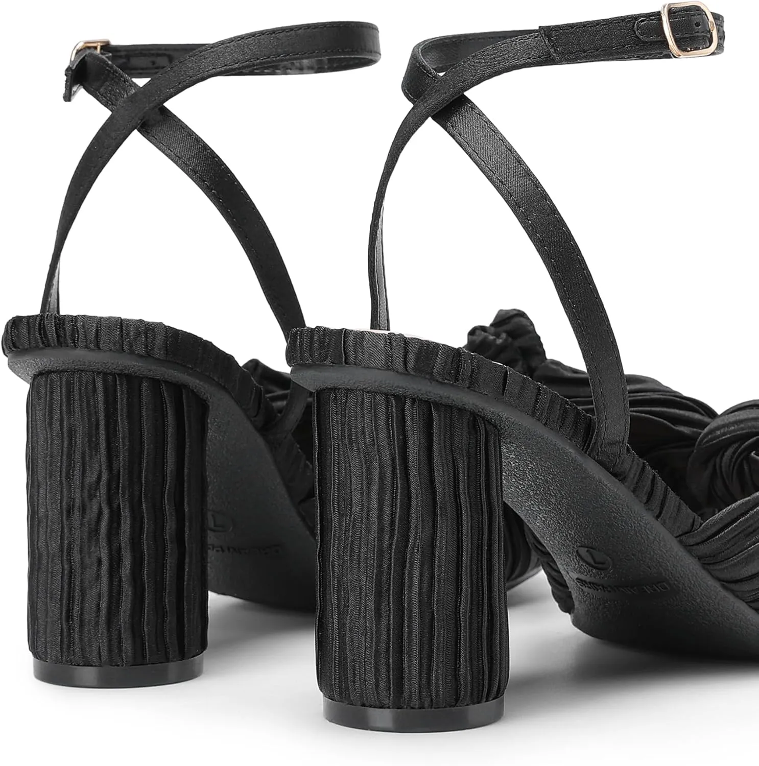 DREAM PAIRS Women's Bow Knot Heeled Sandals Low Chunky Heels Open Toe Ankle Strap Slingback Dress Shoes for Wedding Bridal Party