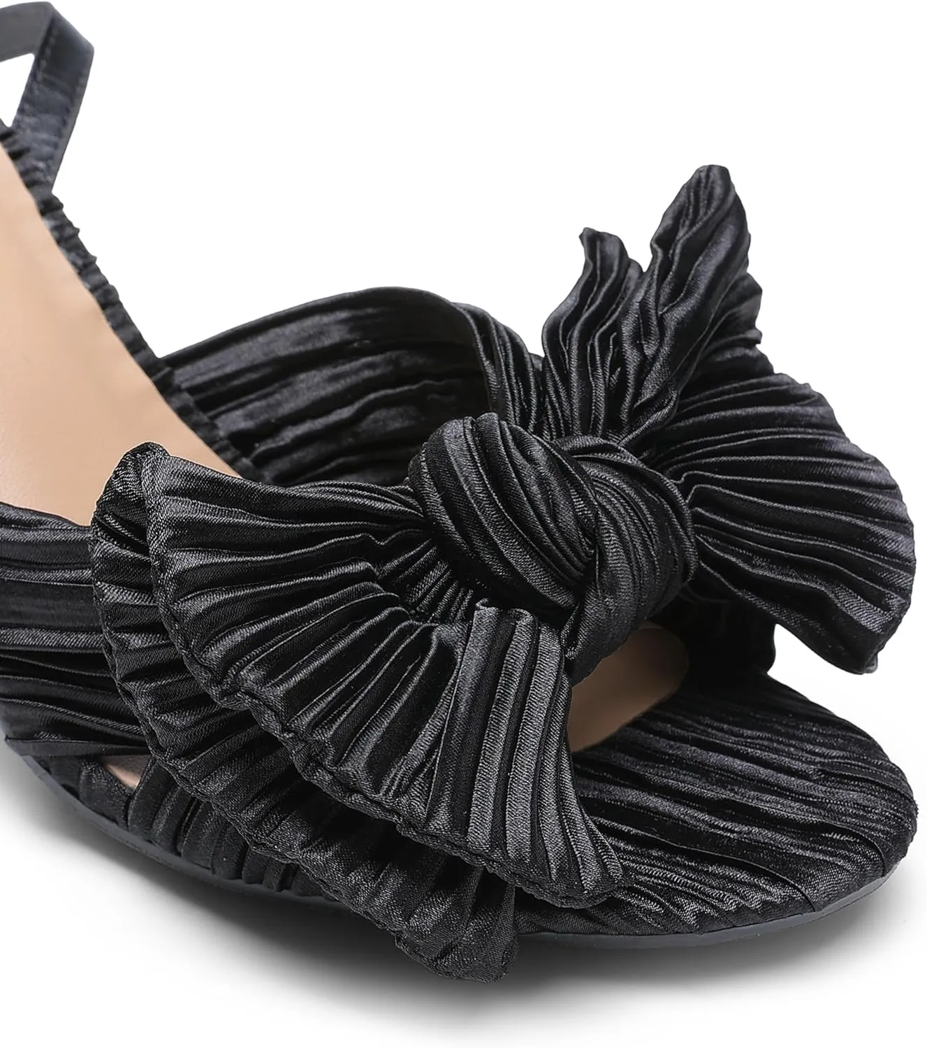 DREAM PAIRS Women's Bow Knot Heeled Sandals Low Chunky Heels Open Toe Ankle Strap Slingback Dress Shoes for Wedding Bridal Party