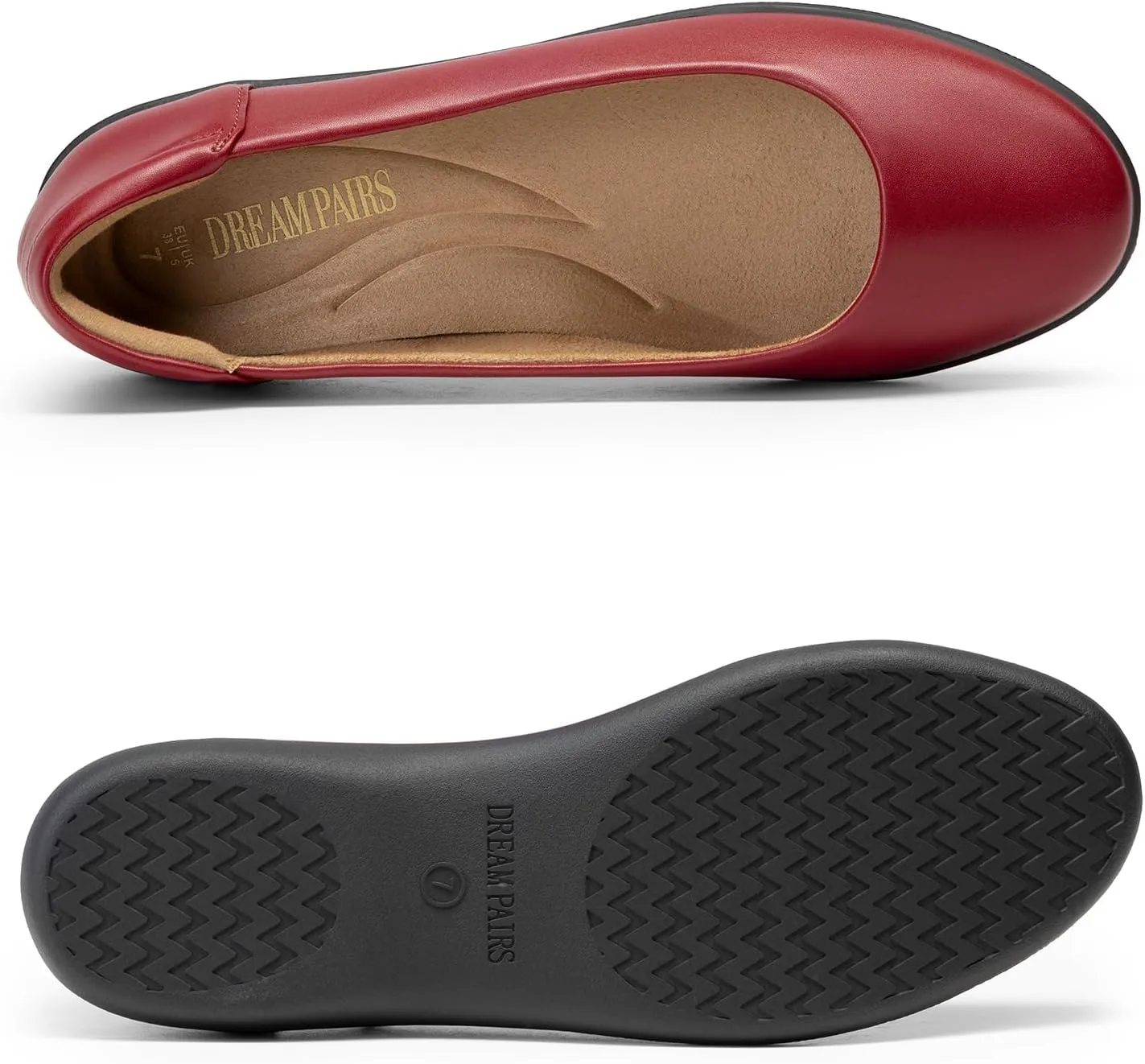 DREAM PAIRS Women’s Comfortable Ballet Dressy Work Flats, Round Toe Slip on Office Shoes