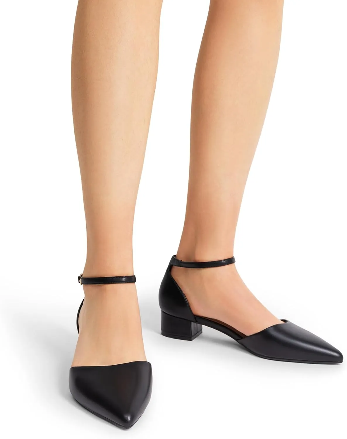 DREAM PAIRS Women's Dress Shoes Low Heel Pumps Closed Toe Comfort Casual D'Orsay Flats Ankle Strap