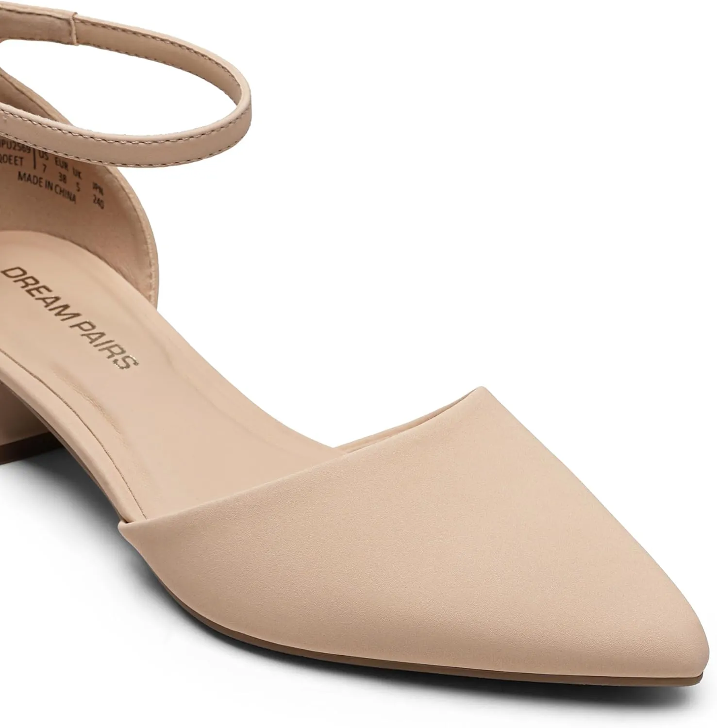 DREAM PAIRS Women's Dress Shoes Low Heel Pumps Closed Toe Comfort Casual D'Orsay Flats Ankle Strap