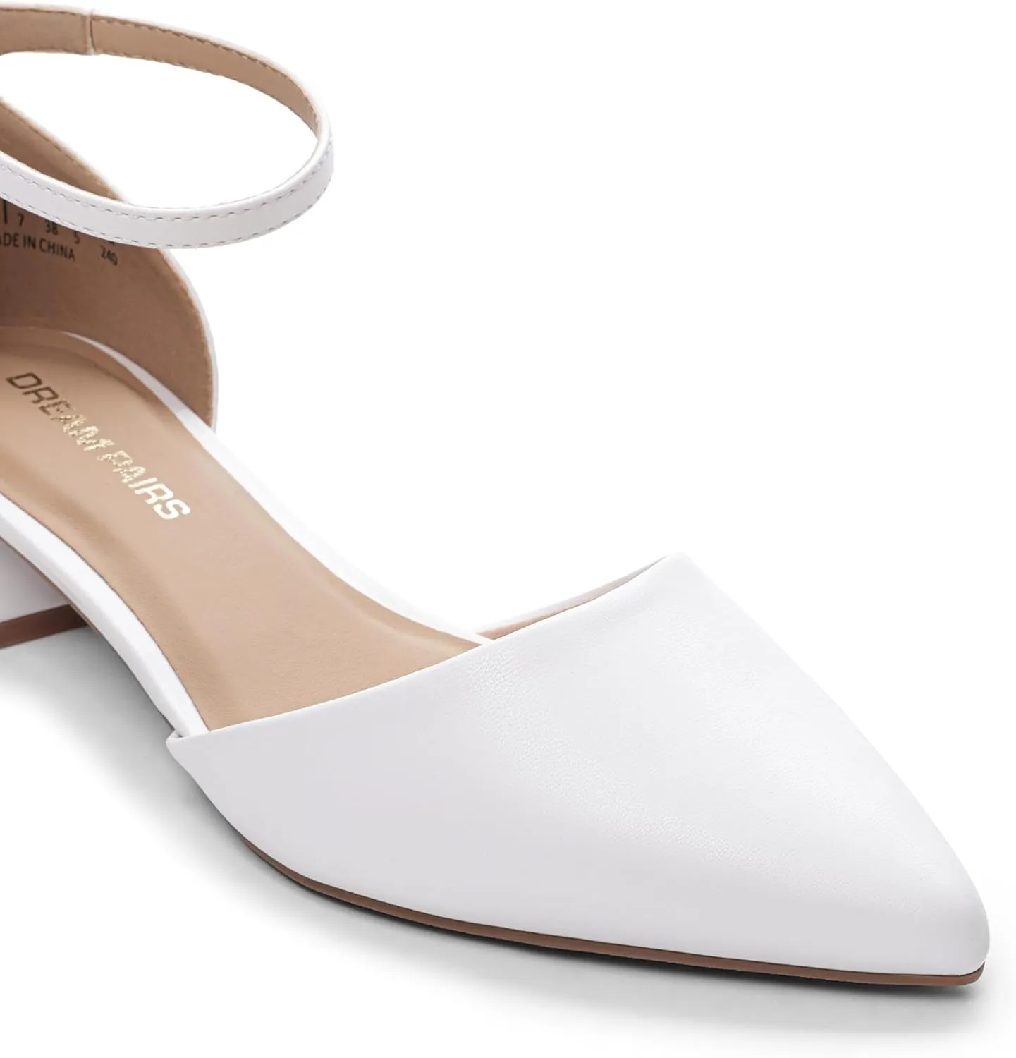 DREAM PAIRS Women's Dress Shoes Low Heel Pumps Closed Toe Comfort Casual D'Orsay Flats Ankle Strap
