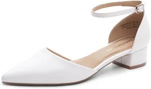 DREAM PAIRS Women's Dress Shoes Low Heel Pumps Closed Toe Comfort Casual D'Orsay Flats Ankle Strap