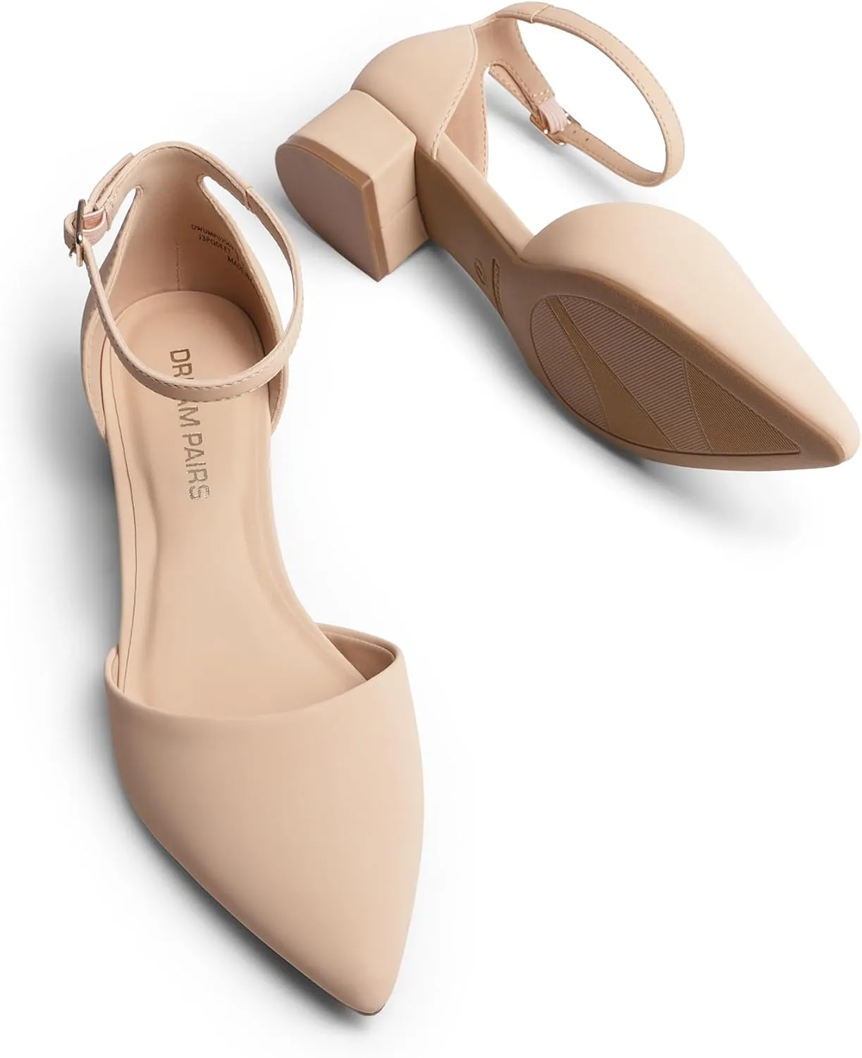 DREAM PAIRS Women's Dress Shoes Low Heel Pumps Closed Toe Comfort Casual D'Orsay Flats Ankle Strap