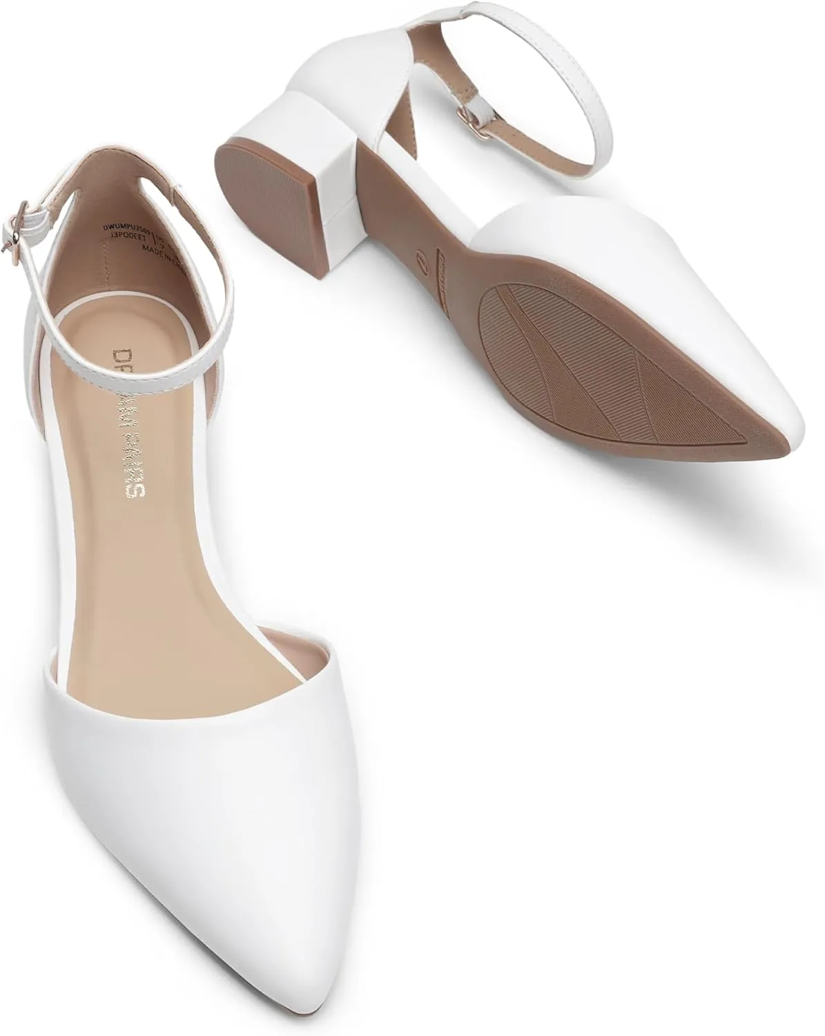 DREAM PAIRS Women's Dress Shoes Low Heel Pumps Closed Toe Comfort Casual D'Orsay Flats Ankle Strap