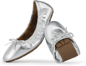 DREAM PAIRS Women's Flats Foldable Square Toe Ballet Flats for Women Bowknot Dressy Comfortable Light Weight Slip On Dress Shoes