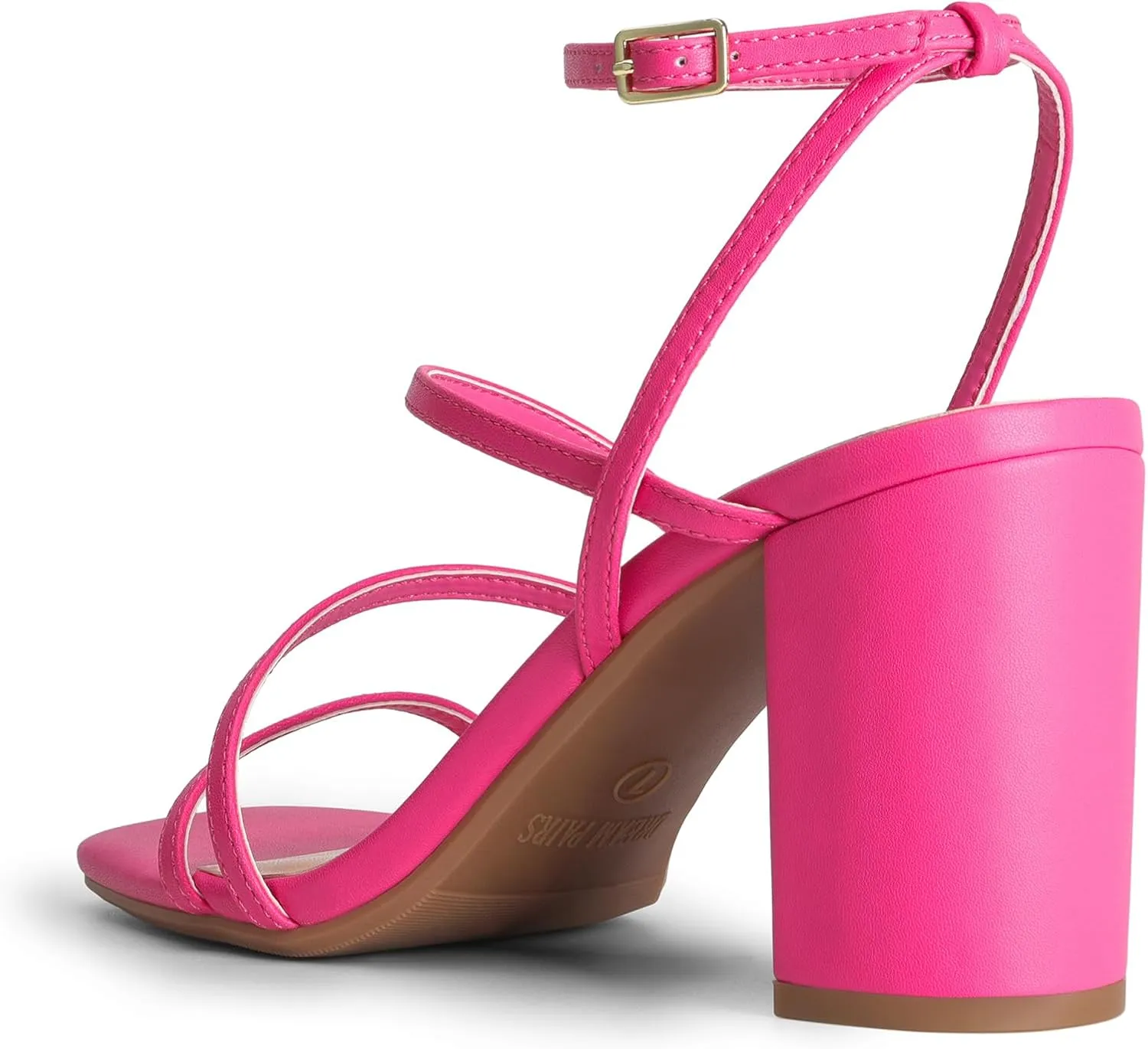 DREAM PAIRS Women's Heels Chunky Block Strappy Square Open Toe Ankle Buckle Heeled Sandals Wedding Party Dress Shoes Indie