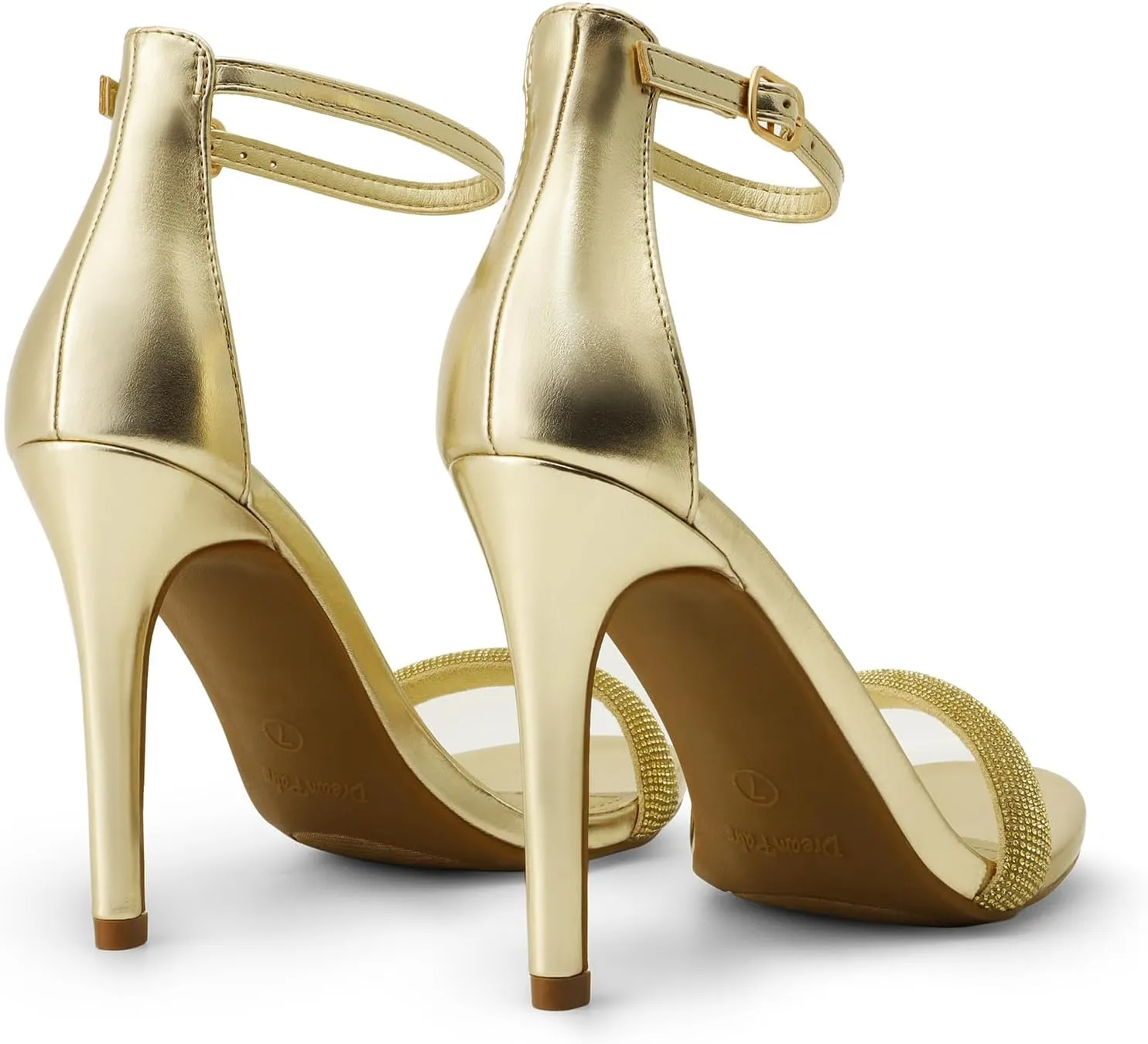 DREAM PAIRS Women's High Heels Flower Ankle Strap Stilettos Round Open Toe Dressy Sexy Sandals