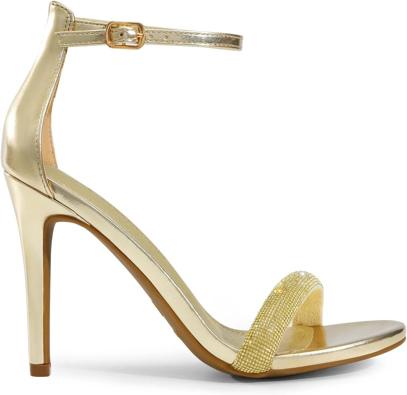 DREAM PAIRS Women's High Heels Flower Ankle Strap Stilettos Round Open Toe Dressy Sexy Sandals