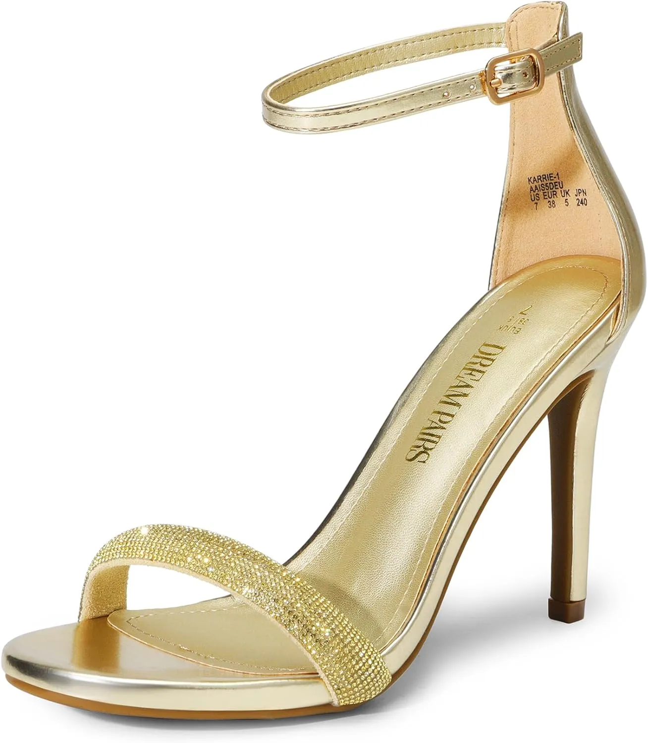 DREAM PAIRS Women's High Heels Flower Ankle Strap Stilettos Round Open Toe Dressy Sexy Sandals