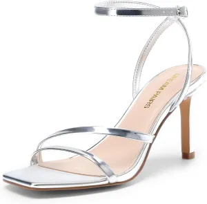 DREAM PAIRS Women’s High Stilettos Heels Open Toe Square Sandals Ankle Strap Pumps Sexy Comfort Strappy Dress Shoes Party Wedding Heeled Sandals