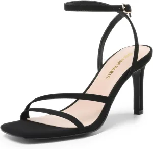 DREAM PAIRS Women’s High Stilettos Heels Open Toe Square Sandals Ankle Strap Pumps Sexy Comfort Strappy Dress Shoes Party Wedding Heeled Sandals
