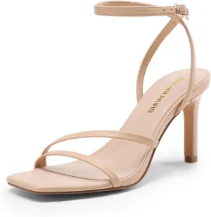 DREAM PAIRS Women’s High Stilettos Heels Open Toe Square Sandals Ankle Strap Pumps Sexy Comfort Strappy Dress Shoes Party Wedding Heeled Sandals