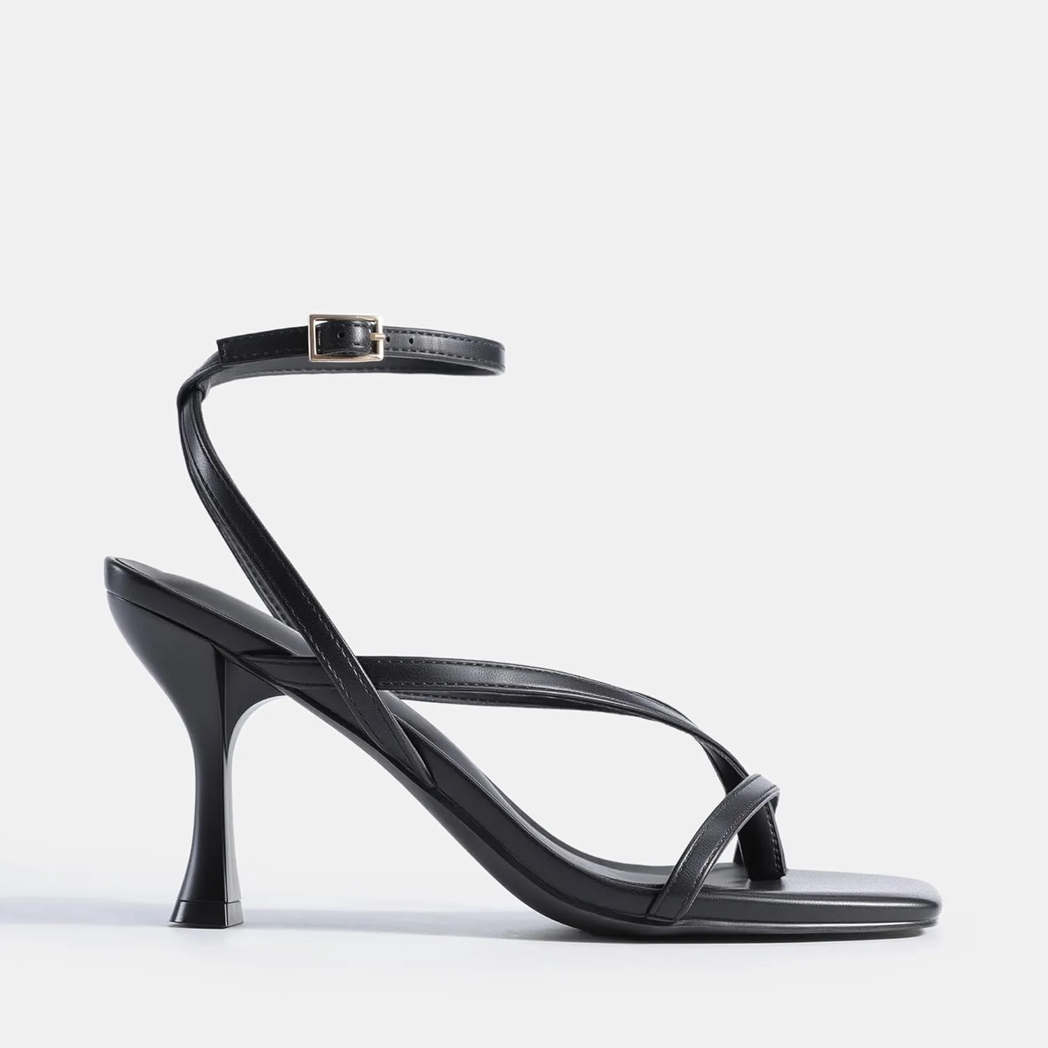 DREAM PAIRS Women's Low Kitten Heels Strappy Design with Lace Up Open Square Toe Thong Ankle Strap Shoes Fashionable Sexy Sylvestra Heeled Sandals for Dressy Occasions