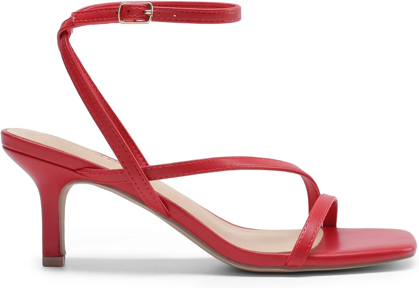 DREAM PAIRS Women's Low Kitten Heels Strappy Open Square Toe Ankle Strap Sexy Fashion Comfort Dress Shoes Party Heeled Sandals