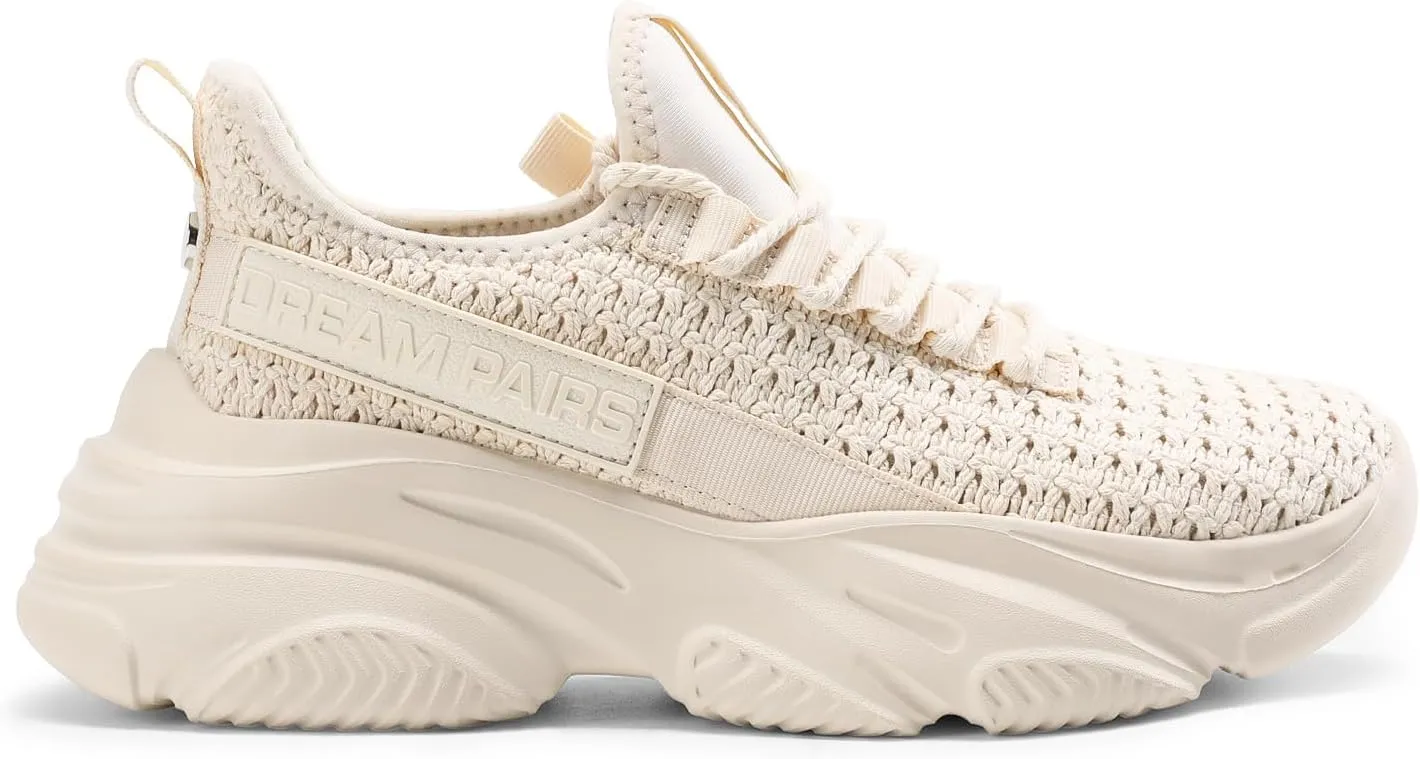 DREAM PAIRS Women's Platform Chunky Fashion Sneakers Slip on Walking Stylish Lightweight Classic Casual Sneaker