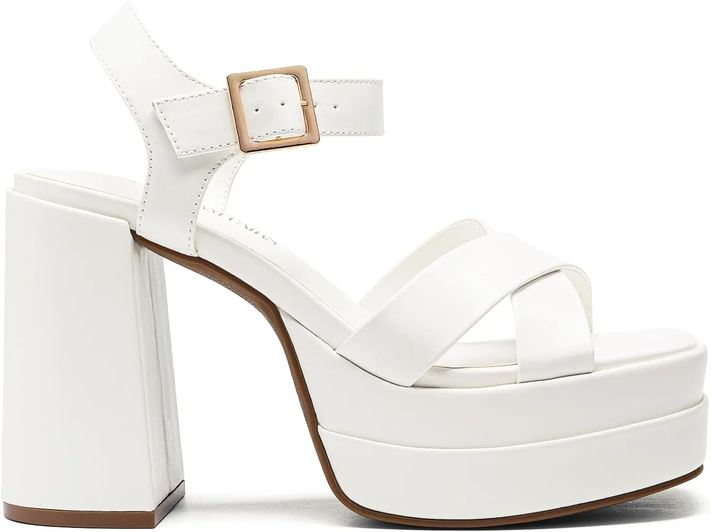 DREAM PAIRS Women's Platform Chunky Heels Square Open Toe Ankle Strap High Heeled Sandals Y2K Shoes for Party Brunch