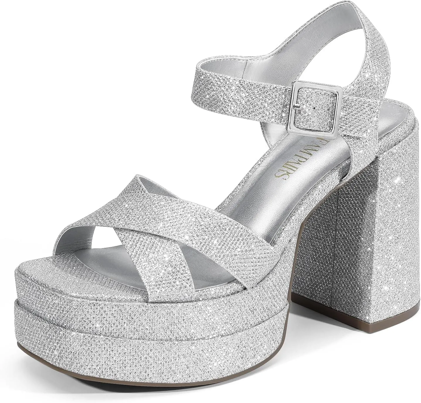 DREAM PAIRS Women's Platform Chunky Heels Square Open Toe Ankle Strap High Heeled Sandals Y2K Shoes for Party Brunch