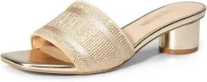 DREAM PAIRS Women's Square Open Toe Slip on Heels for women Low Block Chunky Heeled Sandals Slide Sandals Comfortable Casual Fashion Pumps Shoes