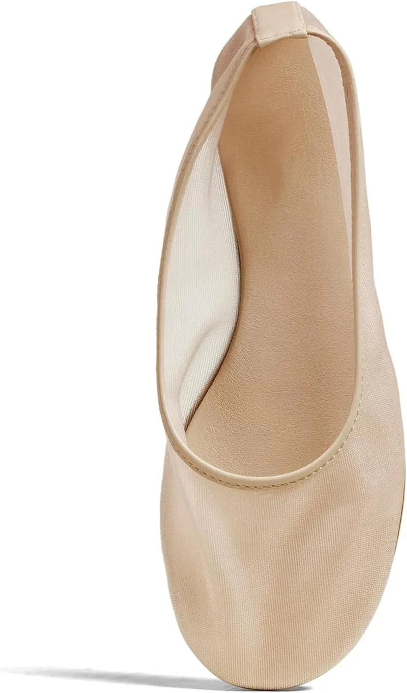 Dsevht Mesh Ballet Flats Shoes for Women Slip On Ballerina Shoes Round Toe Comfortable Casual Work Dress Flats Shoes