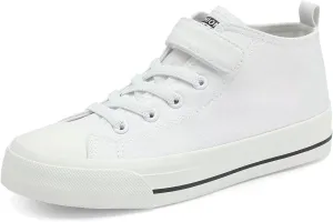 DSWED Toddler Little Kid Sneakers Boys and Girls Canvas Shoes High Top Casual Lightweight Classic Adjustable Strap Sneakers