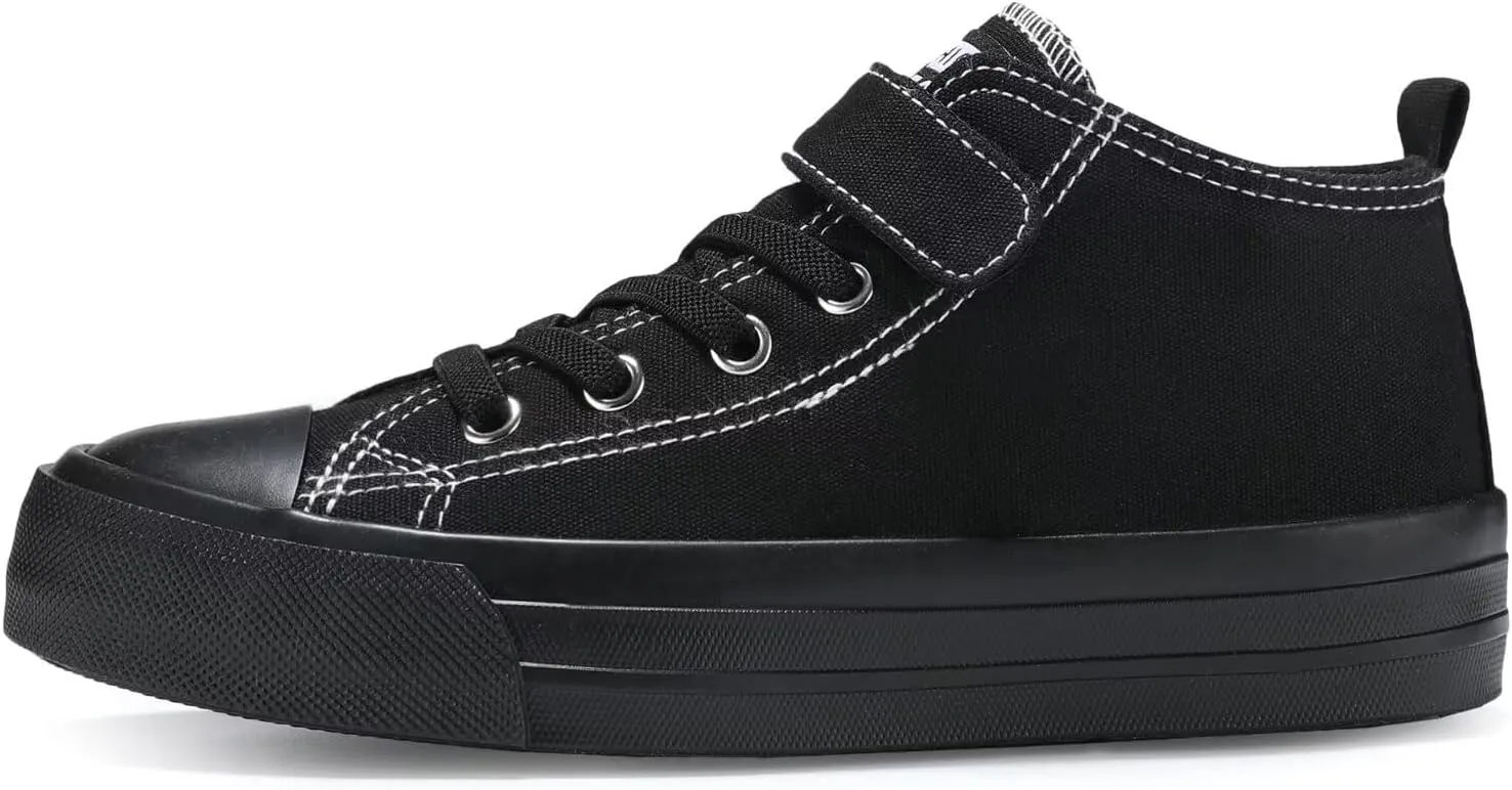 DSWED Toddler Little Kid Sneakers Boys and Girls Canvas Shoes High Top Casual Lightweight Classic Adjustable Strap Sneakers