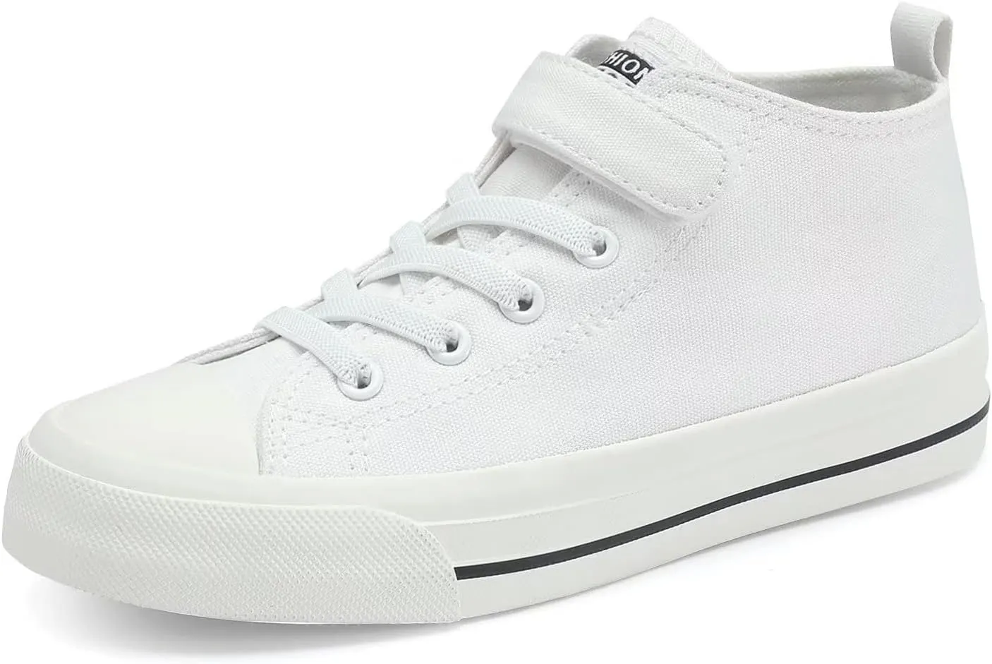 DSWED Toddler Little Kid Sneakers Boys and Girls Canvas Shoes High Top Casual Lightweight Classic Adjustable Strap Sneakers