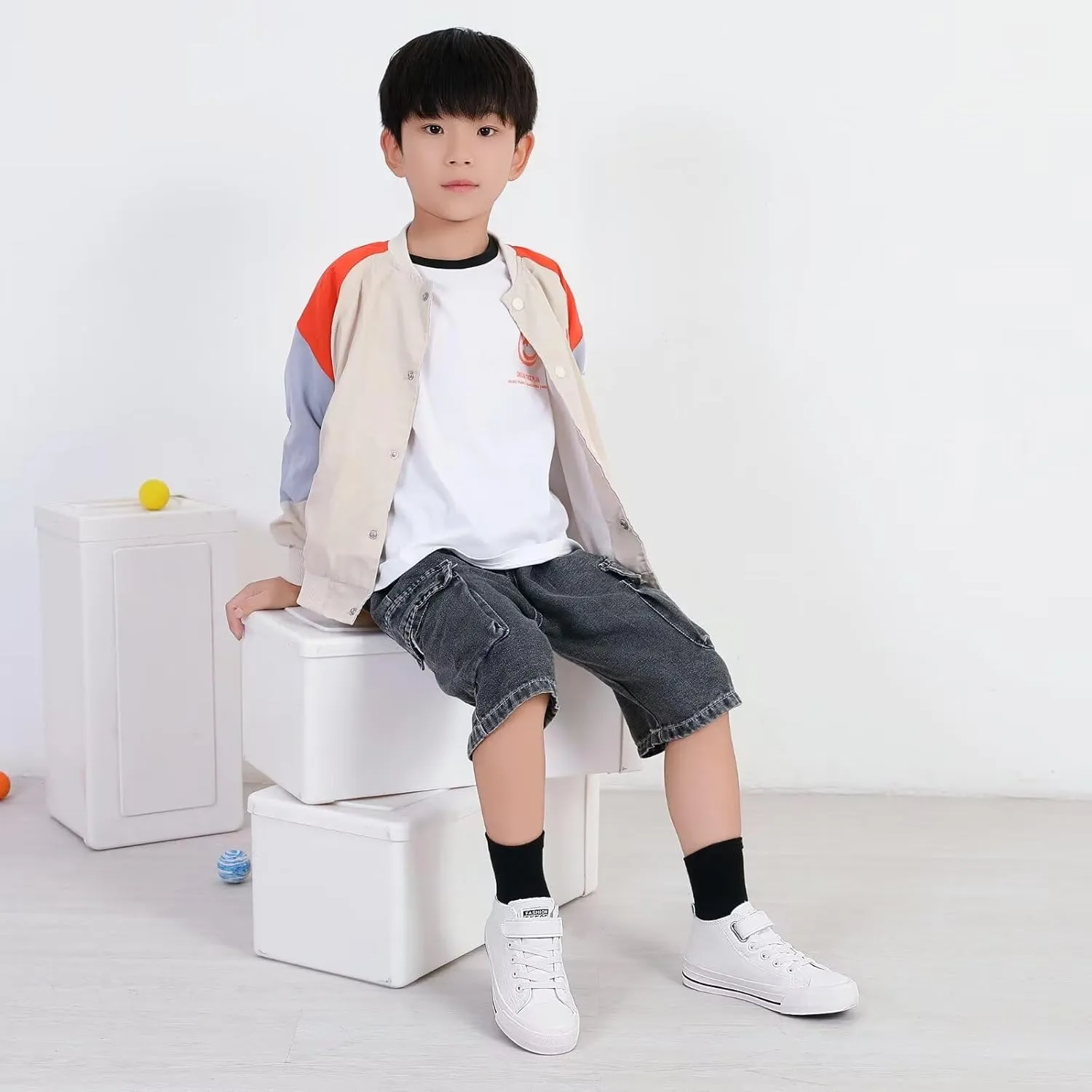 DSWED Toddler Little Kid Sneakers Boys and Girls Canvas Shoes High Top Casual Lightweight Classic Adjustable Strap Sneakers