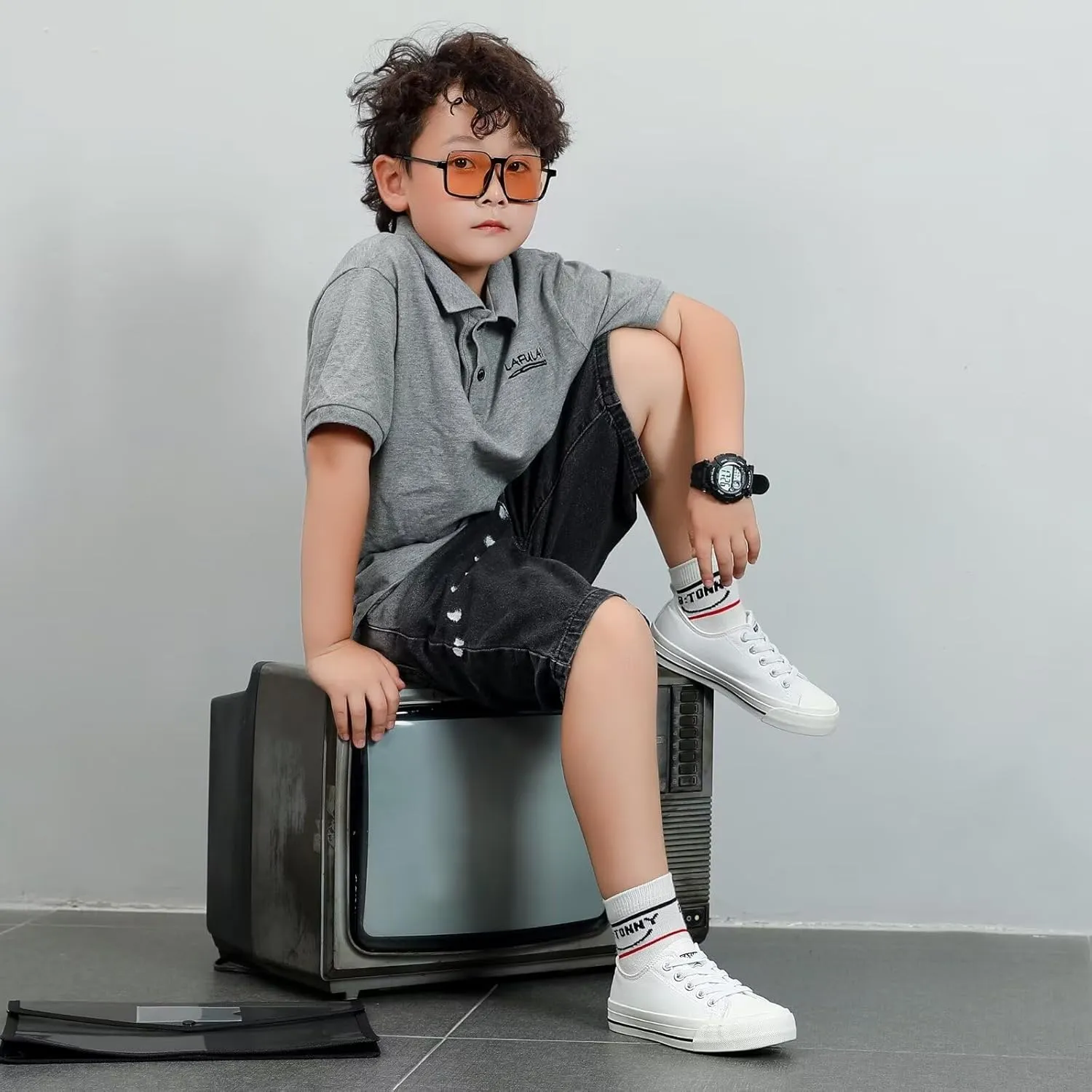 DSWED Toddler Little Kid Sneakers Boys Girls Canvas Shoes Classic Cotton Expandable No Tie Laces Slip On Sneakers