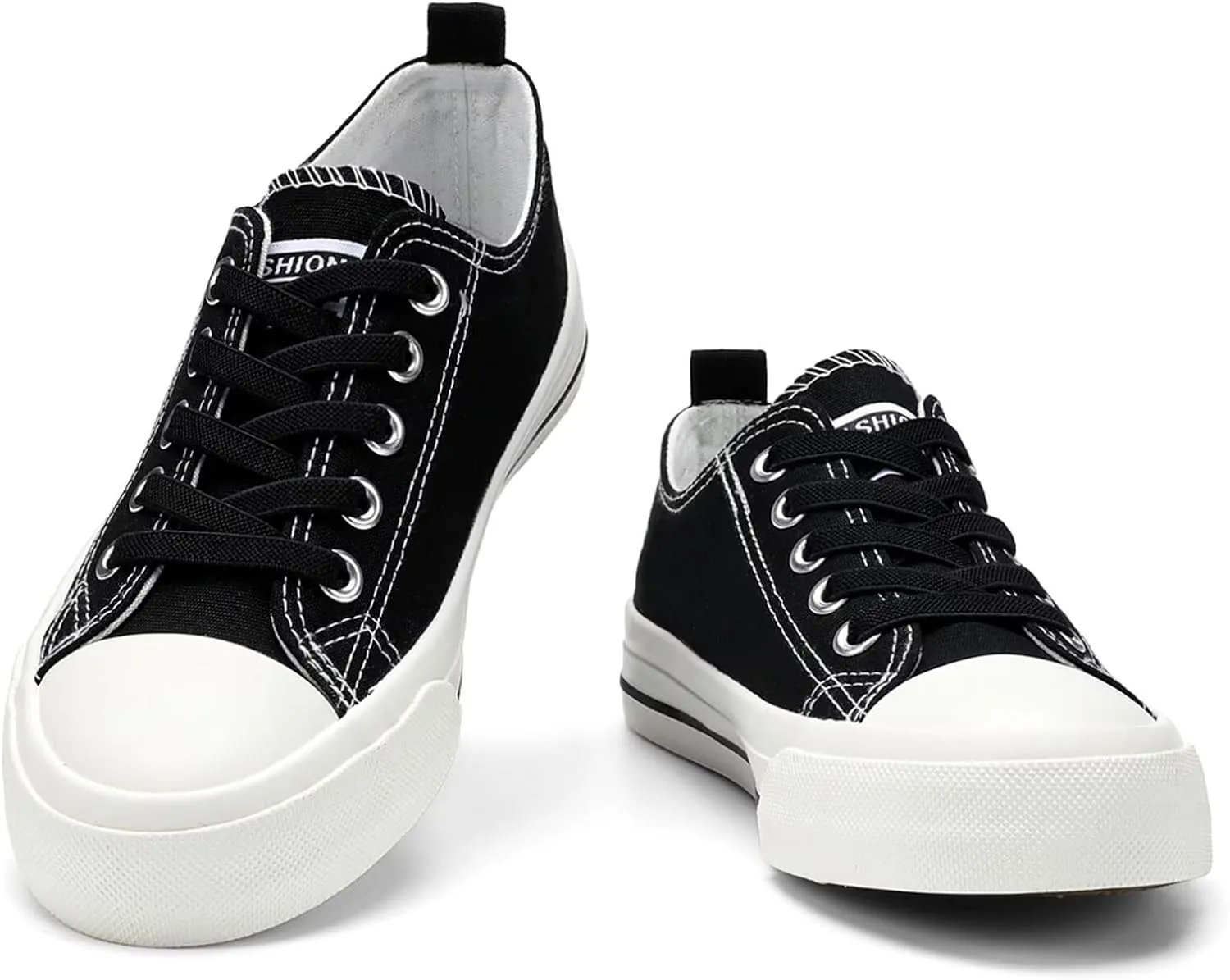 DSWED Toddler Little Kid Sneakers Boys Girls Canvas Shoes Classic Cotton Expandable No Tie Laces Slip On Sneakers