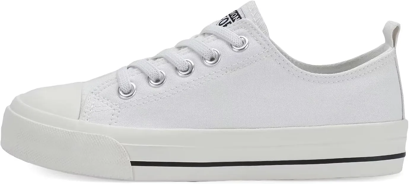 DSWED Toddler Little Kid Sneakers Boys Girls Canvas Shoes Classic Cotton Expandable No Tie Laces Slip On Sneakers