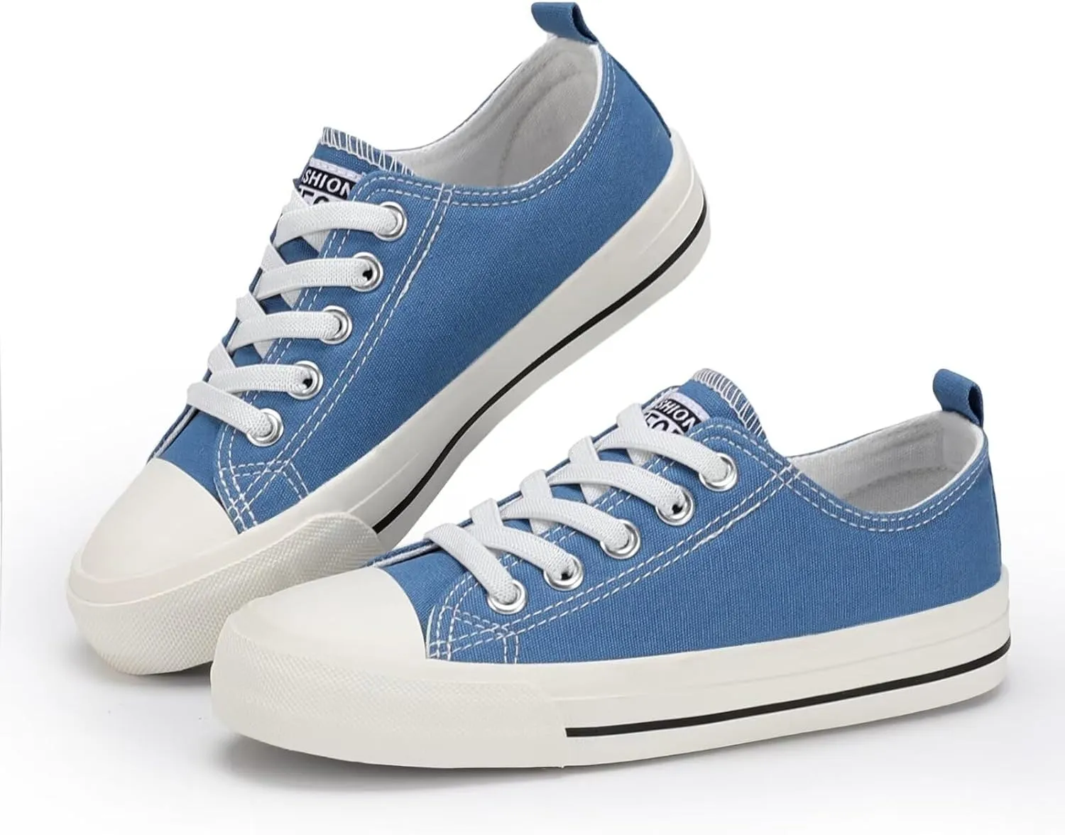 DSWED Toddler Little Kid Sneakers Boys Girls Canvas Shoes Classic Cotton Expandable No Tie Laces Slip On Sneakers