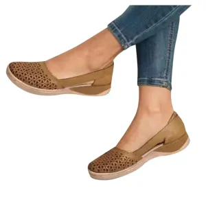 Eduavar Orthopedic Sandals for Women, Womens Sandals Comfortable Closed Toe Casual Hollow Out Shoes Orthotic Wedge Sandals
