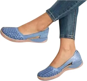 Eduavar Orthopedic Sandals for Women, Womens Sandals Comfortable Closed Toe Casual Hollow Out Shoes Orthotic Wedge Sandals